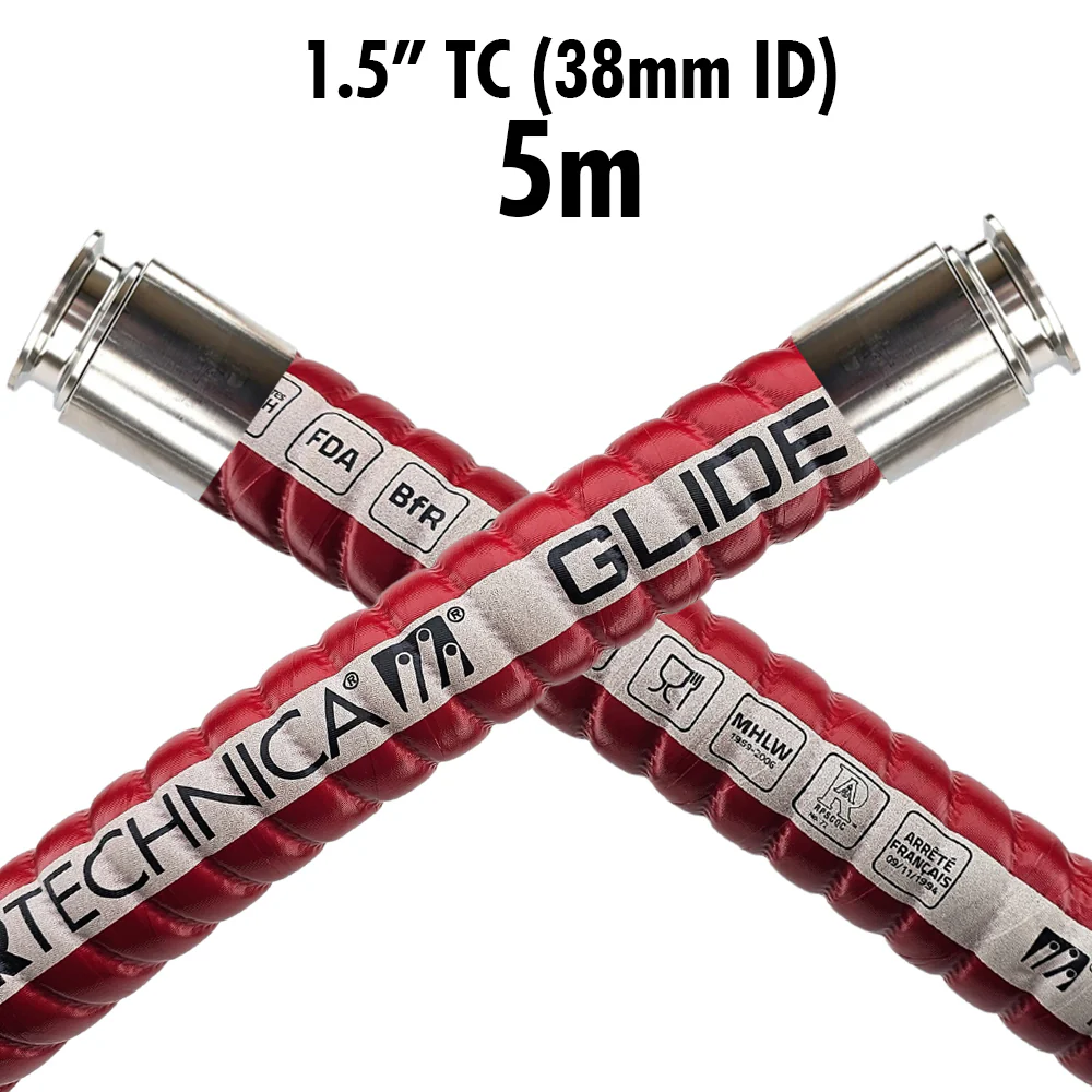 1.5 Inch TC (38mm ID) BrewFlex GlideTech Brewery Hose - 5m