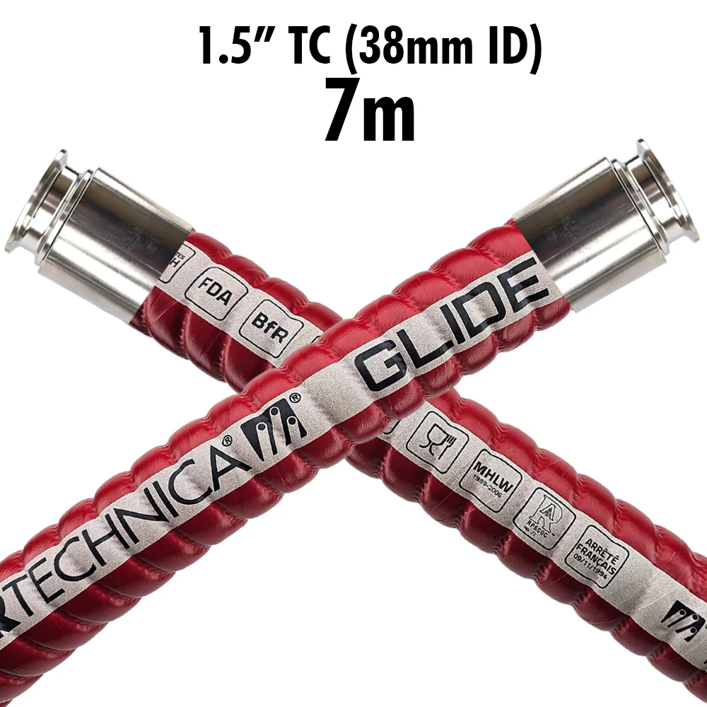 1.5 Inch TC (38mm ID) BrewFlex GlideTech Brewery Hose - 7m