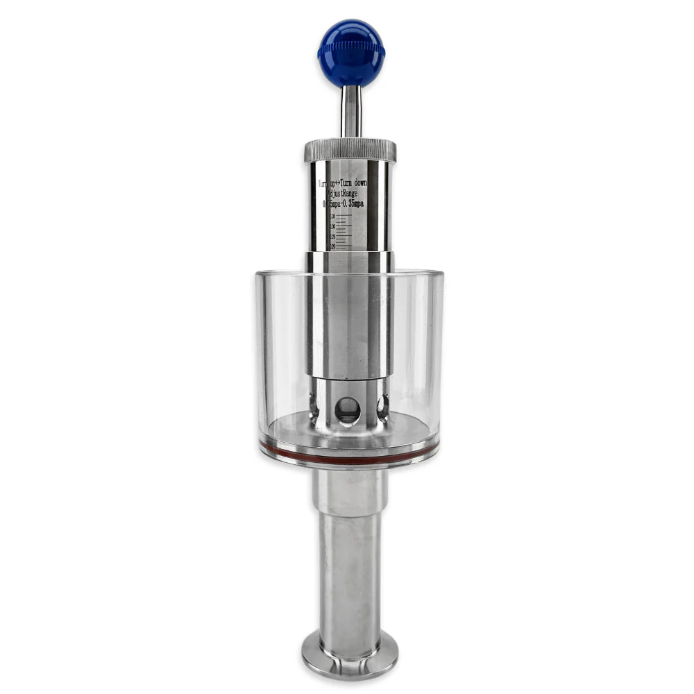 1.5 Inch TC Vertical Spunding Valve with Pressure Gauge