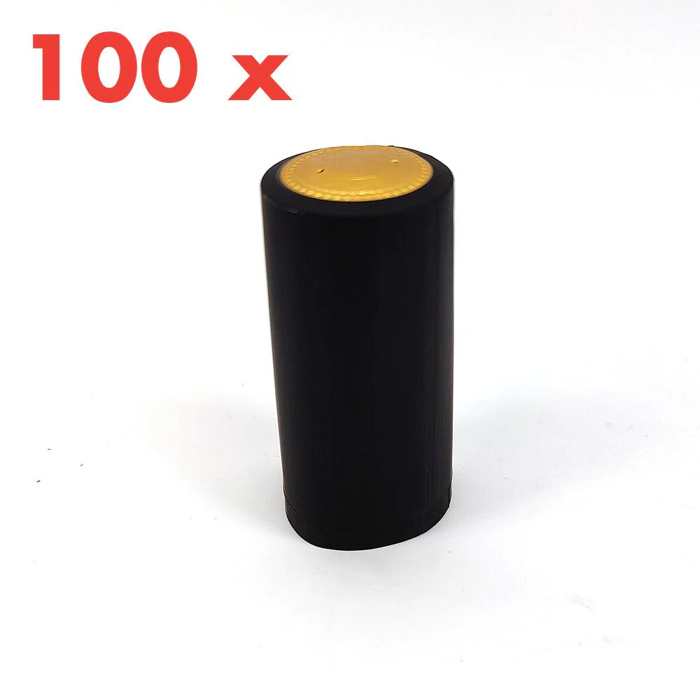100 x Black Heat Shrink Tamper Wraps for Wine Bottles