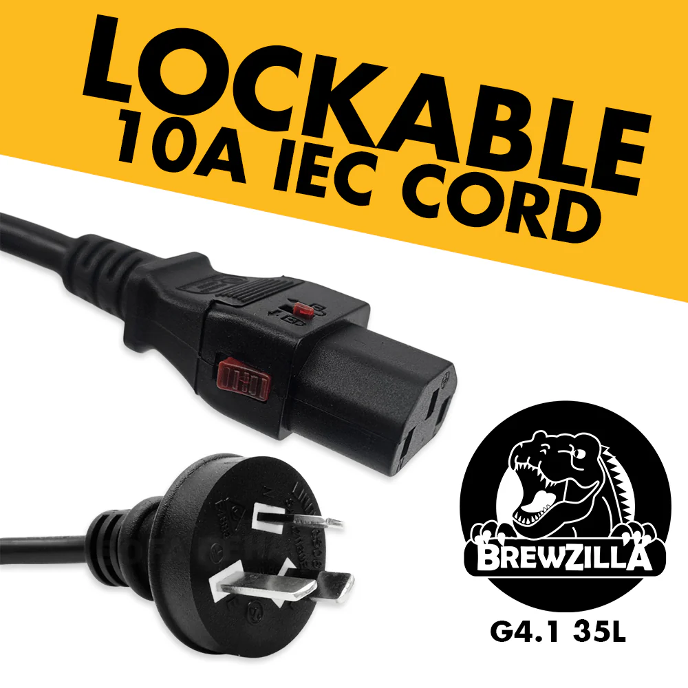 10A IEC Lockable Power Cord for BrewZilla Gen4 35L