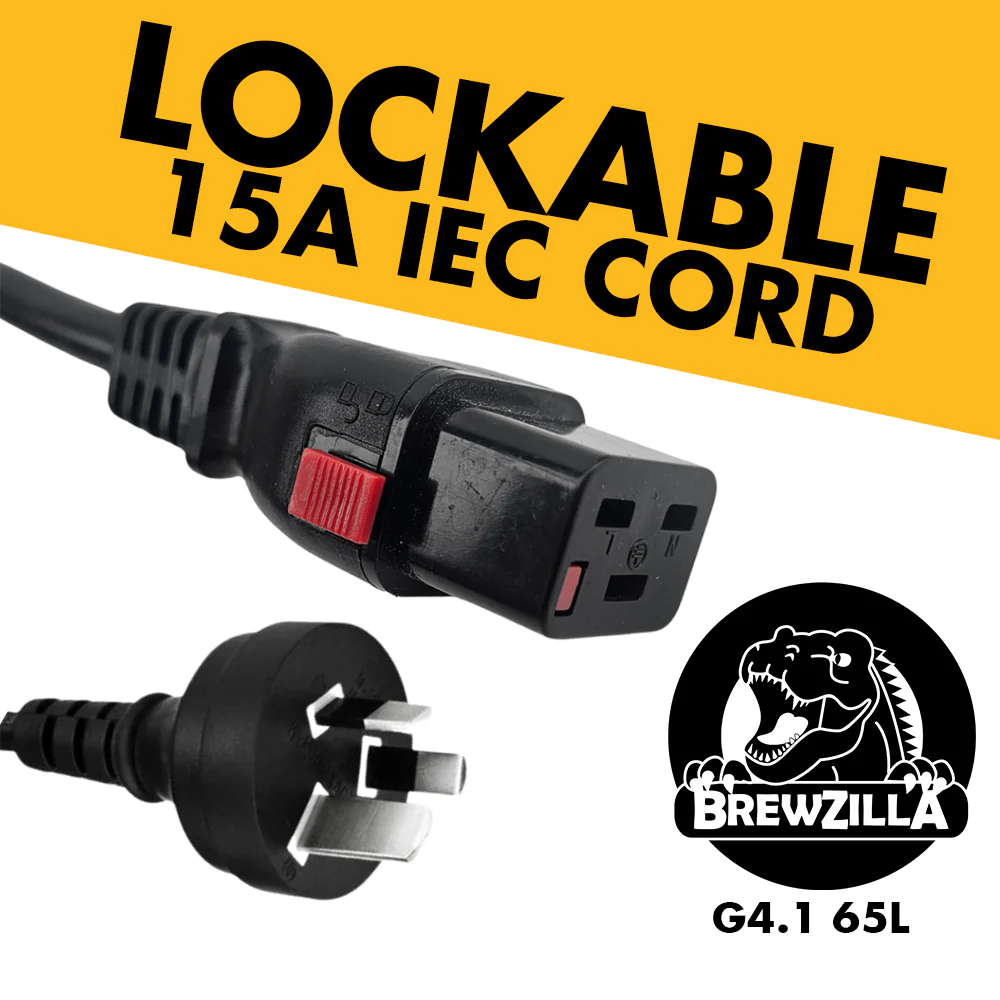 15A IEC Lockable Power Cord for BrewZilla Gen4 65L