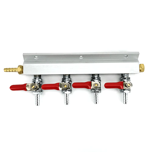 Gas Line Manifold Splitter 4 ways (1/4inch, 6mm Barb)