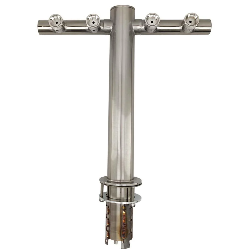 4 Tap - T-Bar Flooded Font - (Stainless Steel)