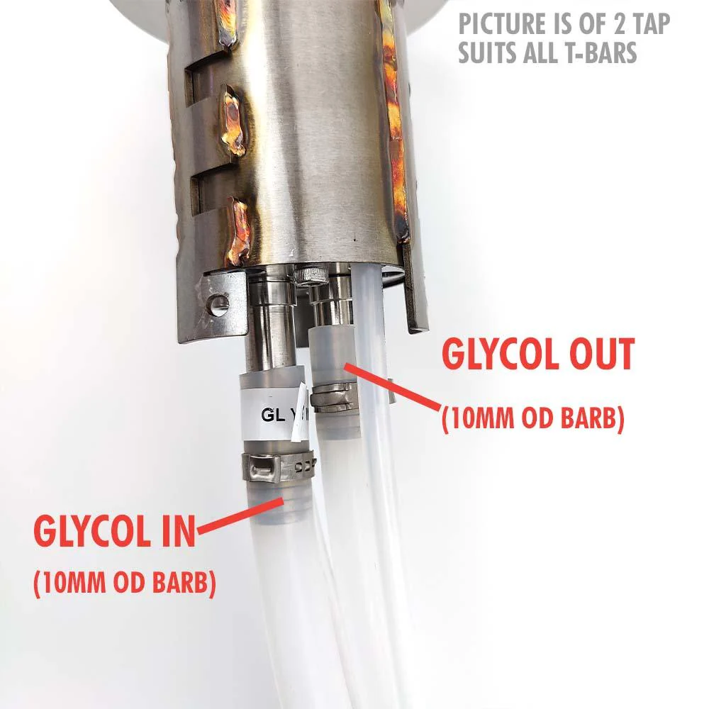 4 Tap - T-Bar Flooded Font - (Stainless Steel) - Image 3
