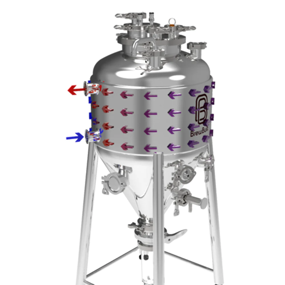 53L BrewBuilt X3 Uni Conical Fermenter - Jacketed Stainless Steel (14gal) - Complete Kit - Image 5