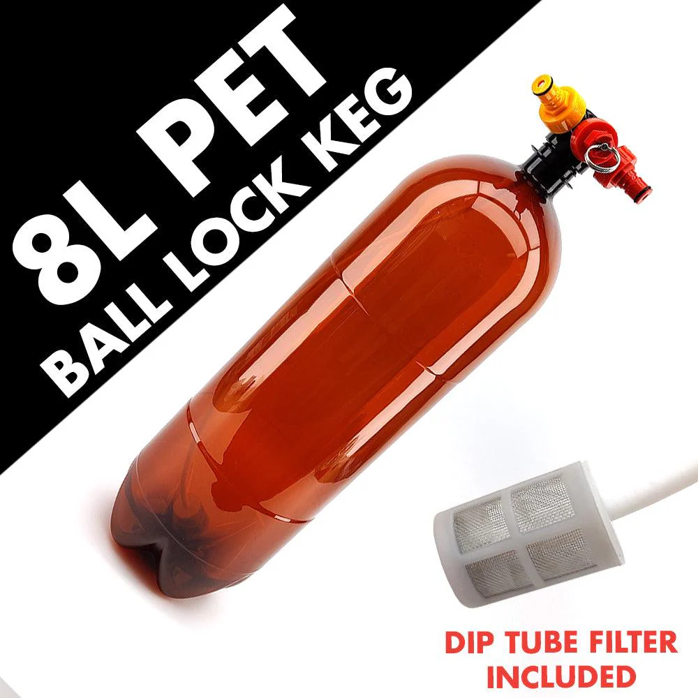 8L Oxebar Keg with Ball Lock Disconnect Tapping Head Kit