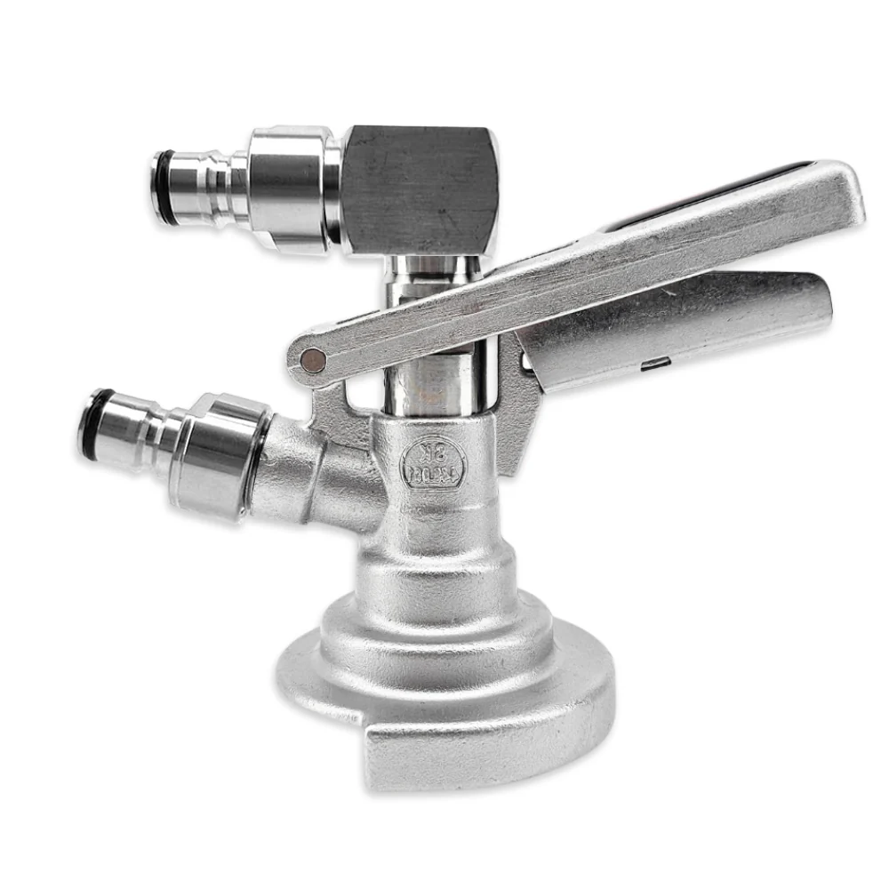 Ball Lock A-Type Coupler for Kegerators (Low Profile Elbow Included)
