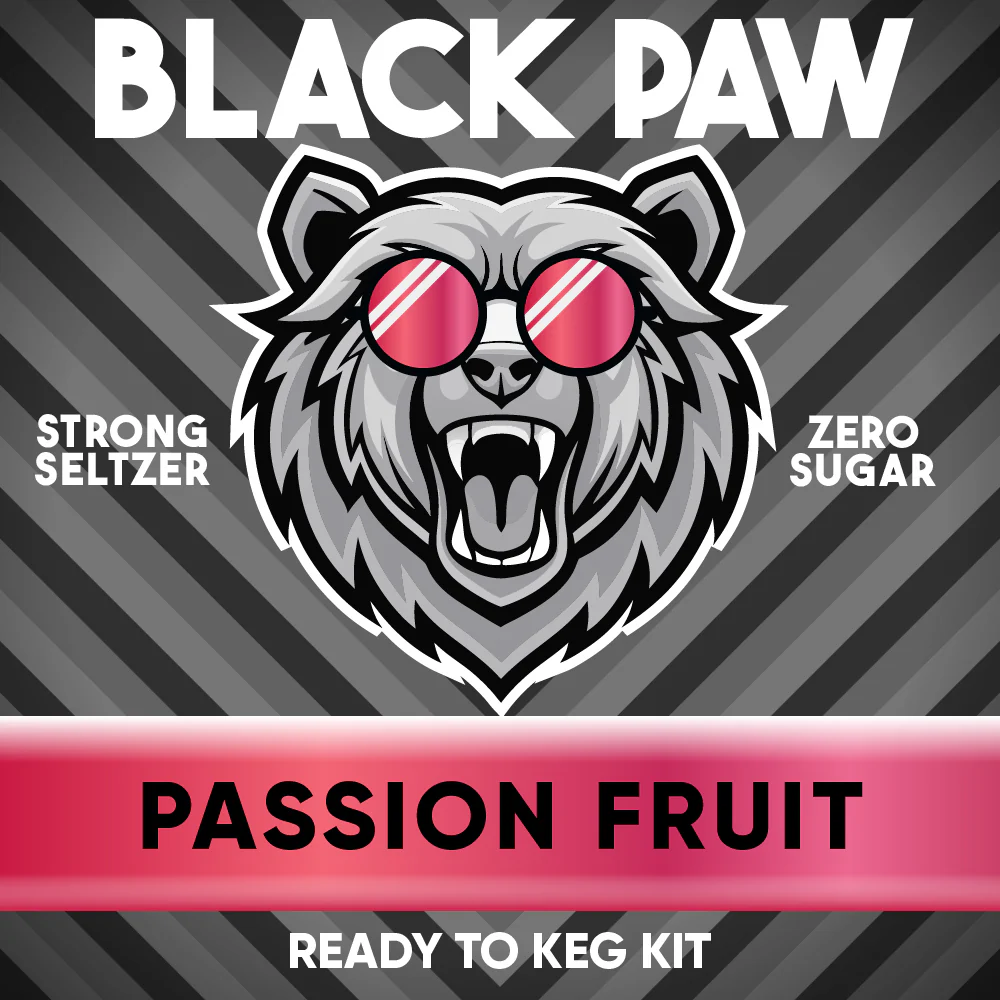 Hard Black Paw Passionfruit Seltzer - Zero Sugar - Ready to Keg Kit - Image 2