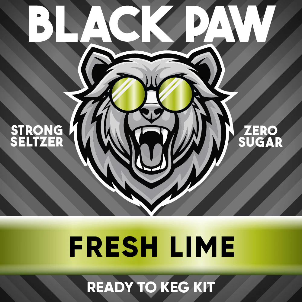 Hard Black Paw Fresh Lime Seltzer - Zero Sugar - Ready to Keg Kit - Image 2