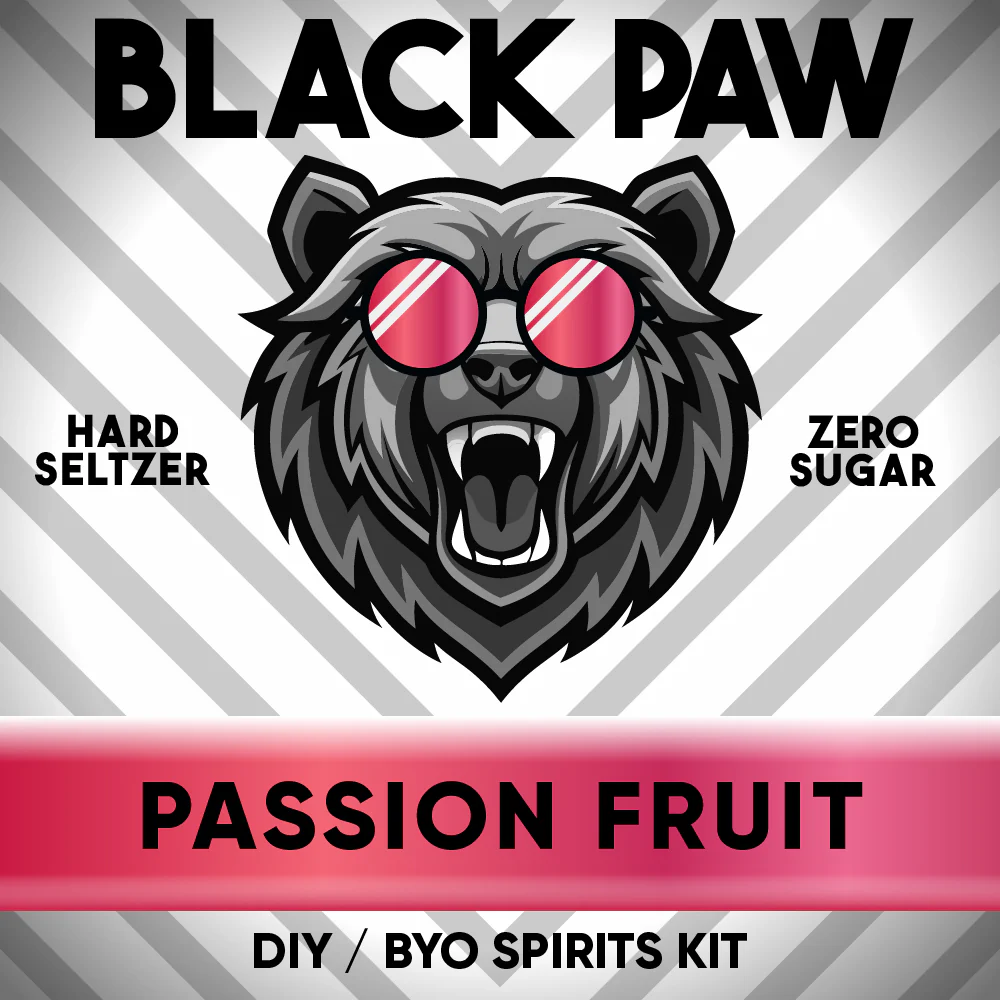 Hard Black Paw Passionfruit Seltzer - Zero Sugar - DIY ~ BYO Spirits Keg Kit
