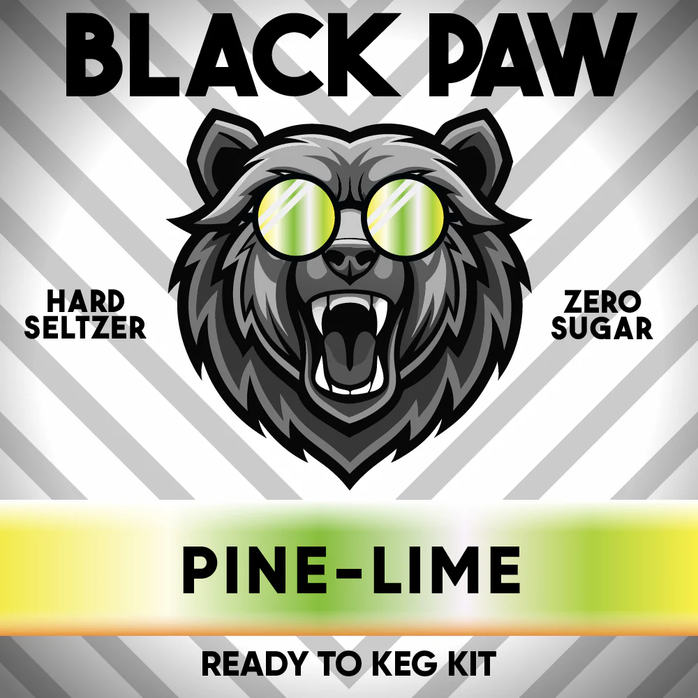 Hard Black Paw Pine Lime Seltzer - Zero Sugar - Ready to Keg Kit