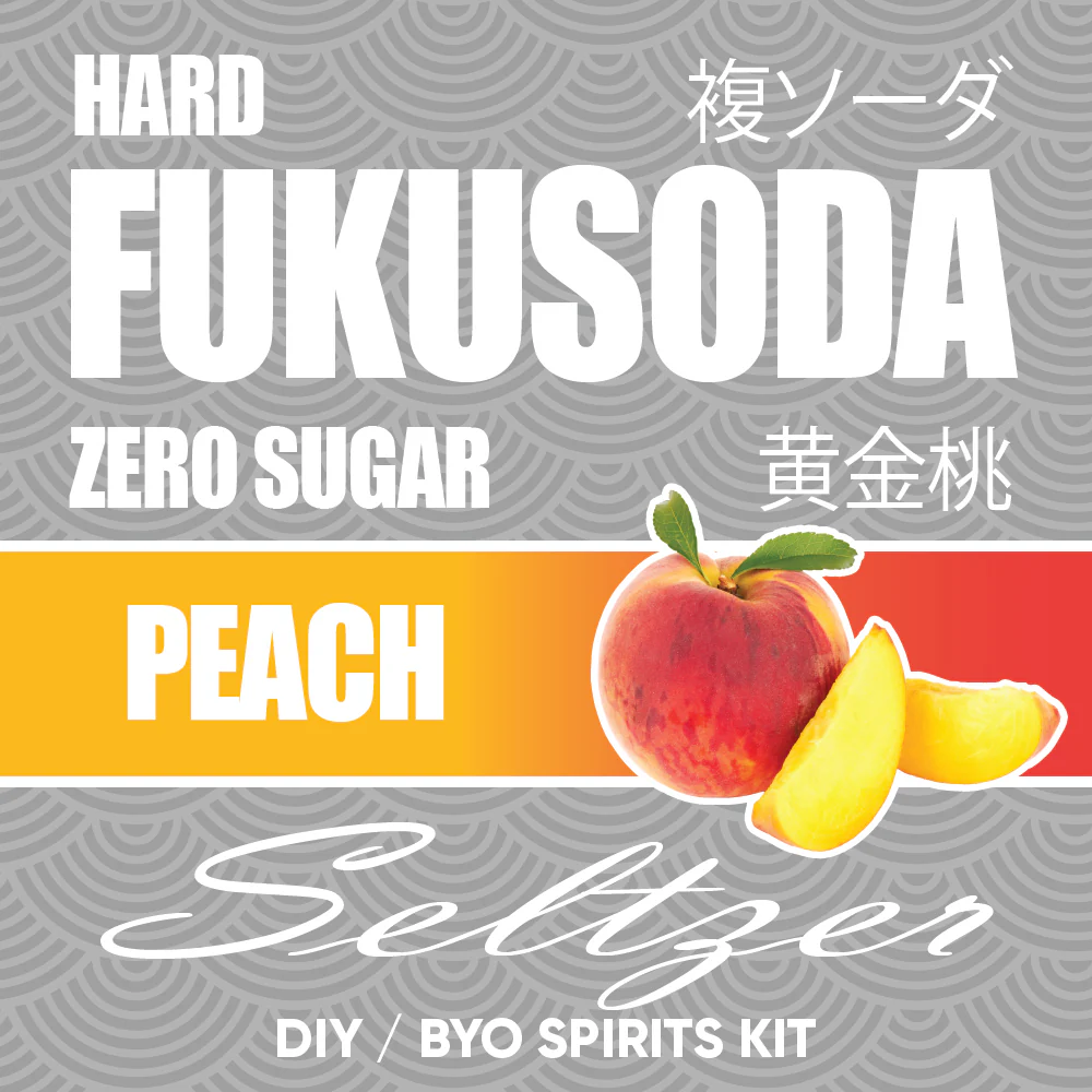 Hard FUKUSODA Peach Seltzer - Zero Sugar - DIY ~ BYO Spirits Keg Kit