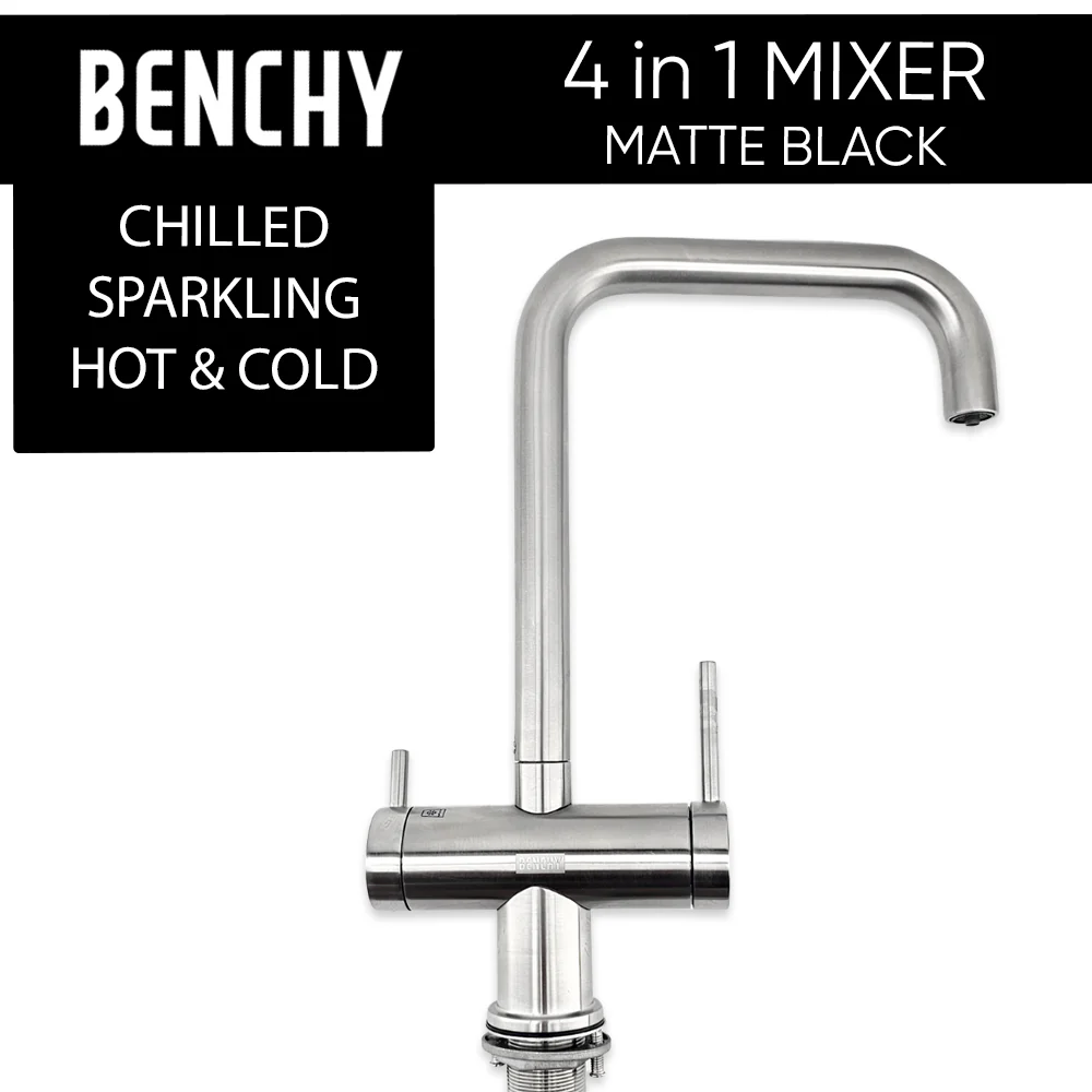 Benchy 4 in 1 Kitchen Mixer Tap (Hot-Cold-Chilled-Sparking) - Stainless Steel