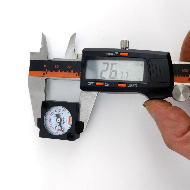 Mini gauge 27mm x 27mm x 8mm Radial Stem - 0-60psi - Image 3