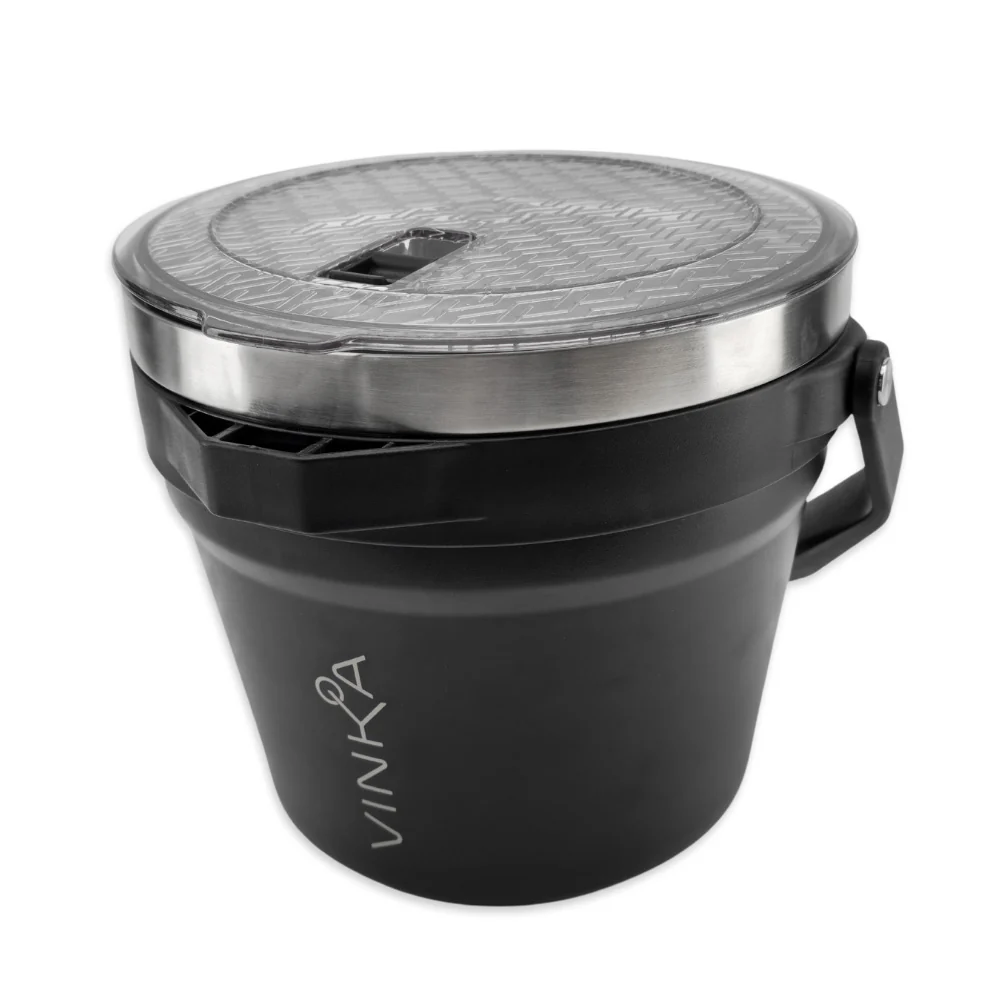 VINKA - Double Walled Vacuum Insulated Ice Bucket (7L) - Matte Black - Image 2